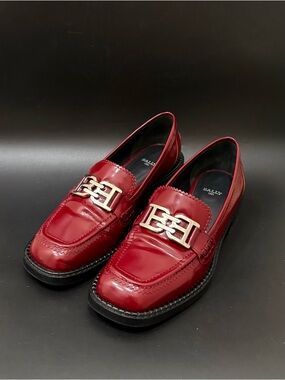 BALLY Ellyane 35 Heritage Red Burgundy Calfskin Leather Low Heel Loafers 38.5